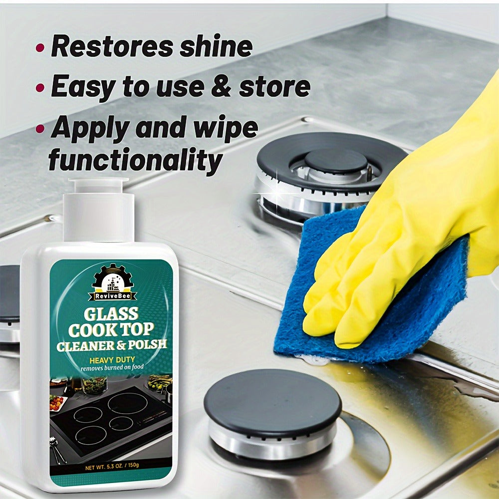 Glass and Ceramic Cooktop Cleaner and Polish in a Five-Pack Set for Routine Care of Smooth Cooking Surfaces