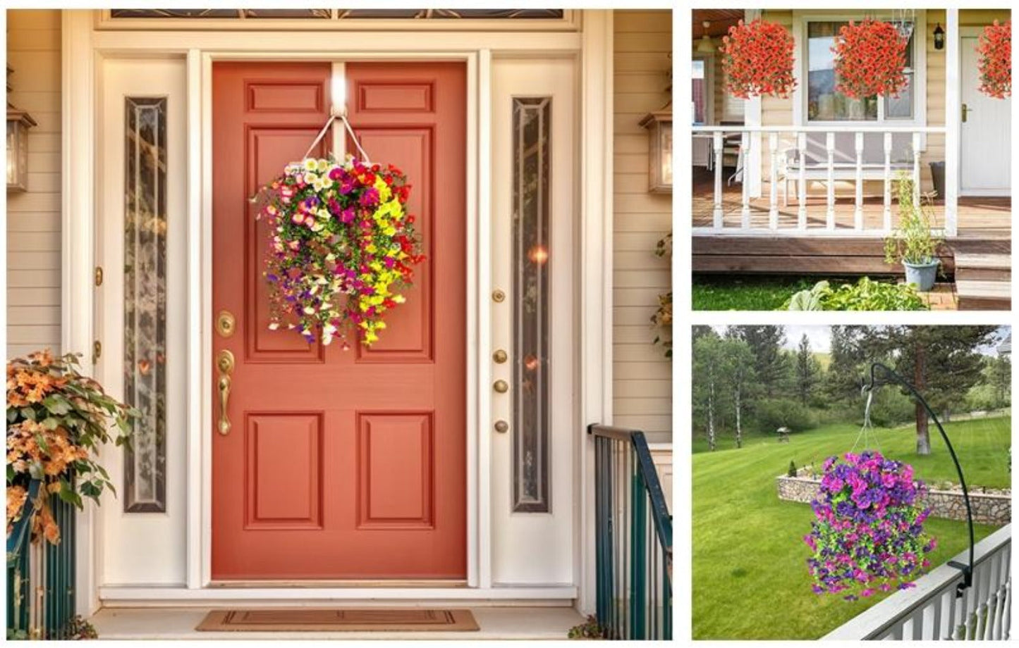 Three-Piece Artificial Rose Vine Garland with 216 Listed Flowers in Twelve Exact Color Combinations