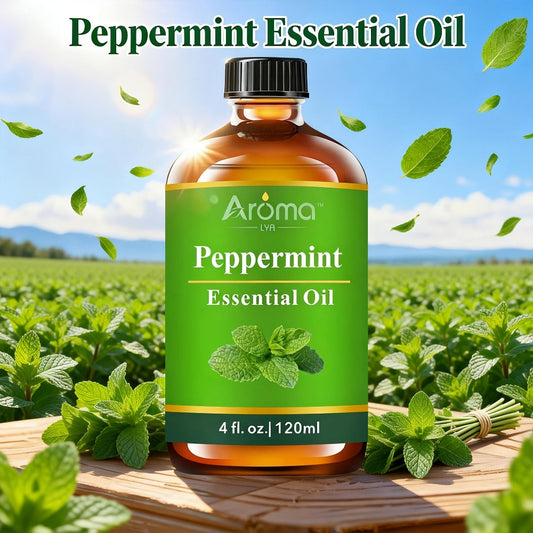 Essential Oil Peppermint 120ml or 10ml Ceramic-Stone Set for Diffuser, Candle and Car Fragrance