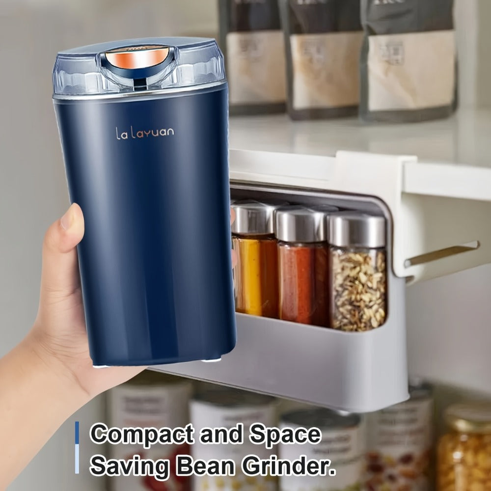 Electric Coffee Grinder with Stainless Blade, Press-Button Control and Stainless Steel or Silver Finish