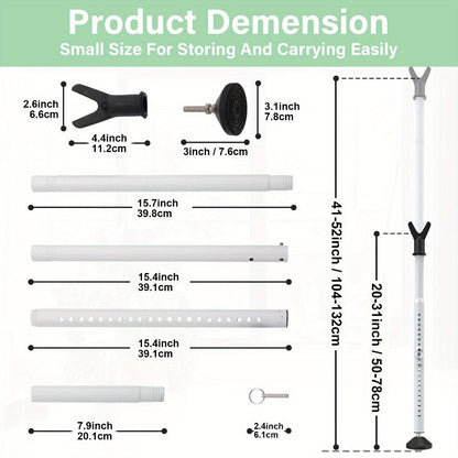 Door Security Bar Adjustable 28-45 Inch, Door Barricade Bar with Anti-Slip Base, Fits Standard & Sliding Doors
