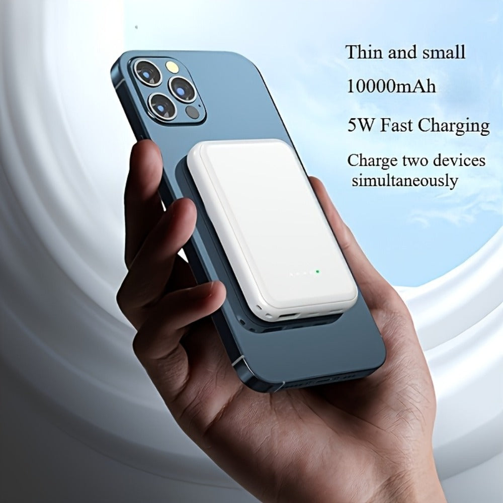 Slim Pocket Magnetic Power Bank 5000mAh 10000mAh with LED Display Wireless Charging Type-C Micro USB Input Fast Charge Battery Pack for iPhone 16 15 14 13 12 Samsung Android Travel