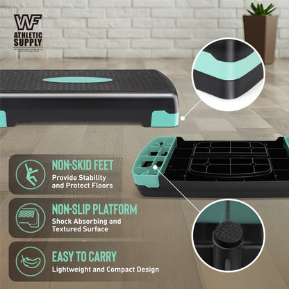 Fitness Equipment WF Aerobic Step Platform with Two Height Levels Dumbbells and Measuring Tape Set