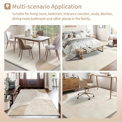 Floral Velvet-Style Area Rug in Five Sizes from 39 by 63 Inches to 79 by 118 Inches for Home and Everyday Use