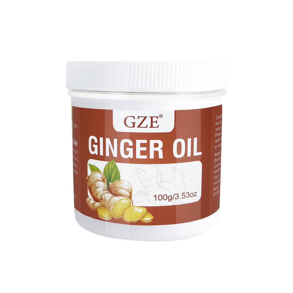 Hair Oil GZE Ginger 100g White Screw-Lid Jar with 3.53oz Label for Hair and Scalp Application