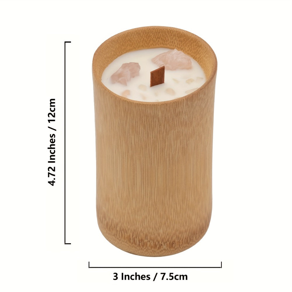 Scented Candles in Carbonized Bamboo Jar – 60-Hour Long-Lasting Soy Wax Candle with Premium Fragrance – Aromatherapy Gift for Home Decor, Spa, Housewarming, Christmas, Mom & Friends (8 Scents)
