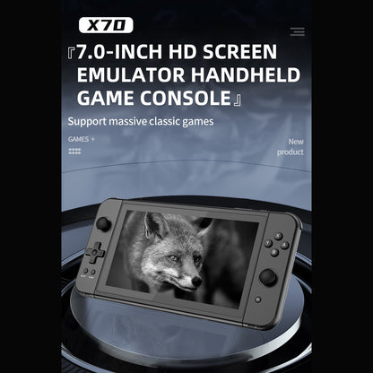 Handheld Game Console Powkiddy X70 with 7-Inch IPS HD, 1024x600 resolution, 32GB or 128GB Options, 3500mAh Battery, Mini HDMI