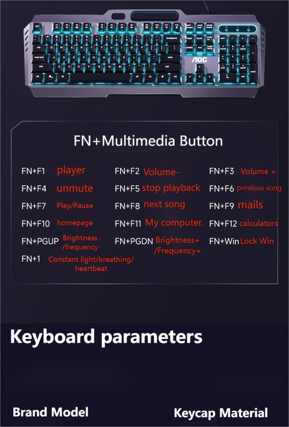 Full-Size 104-Key Wired Gaming Keyboard with Volume Knob in Seven White or Black Options Pictured