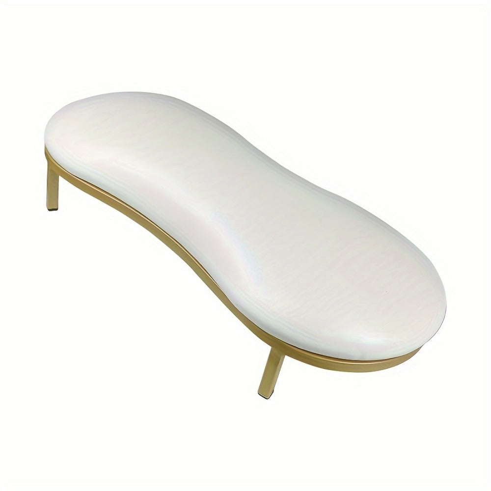 Curved Nail Salon Armrest with Golden-Color Base and Black, White or Pink Protected Checkout Options