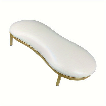 Curved Nail Salon Armrest with Golden-Color Base and Black, White or Pink Protected Checkout Options