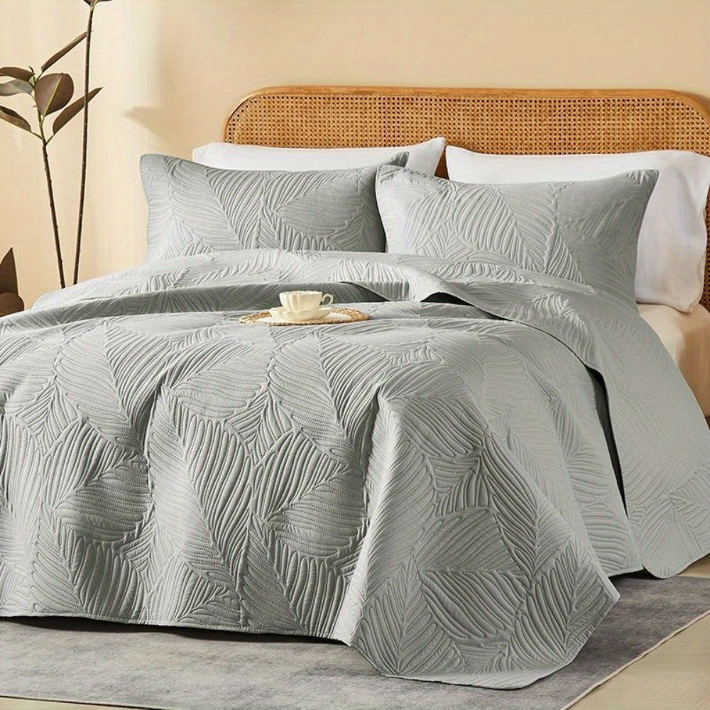 Coin-Pattern Quilt Set in Four Designs, Multiple Colors and Twin, Full-Queen or King-California King Sizes