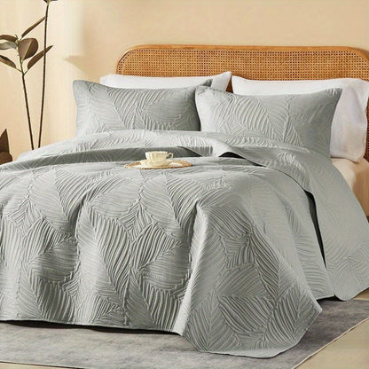 Coin-Pattern Quilt Set in Four Designs, Multiple Colors and Twin, Full-Queen or King-California King Sizes