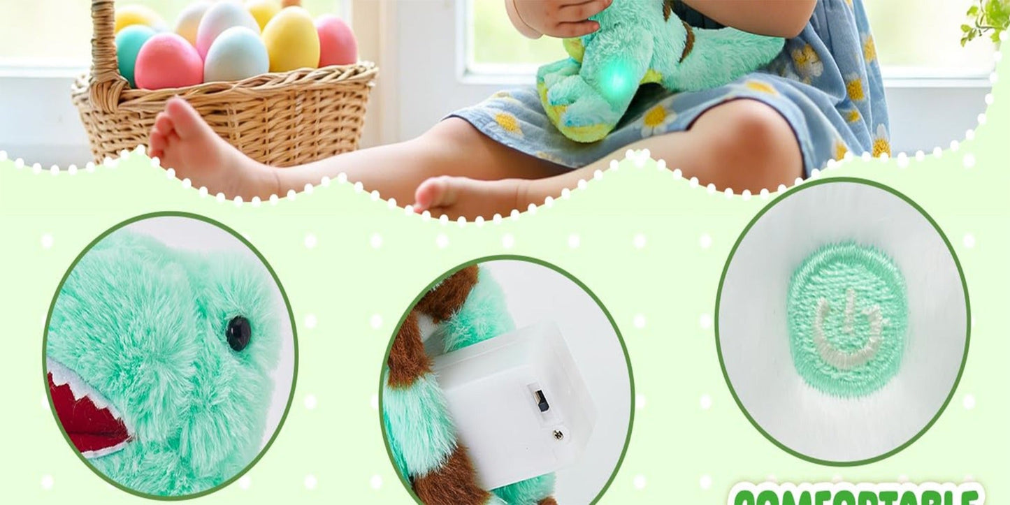 Dinosaur Stuffed Animal Light Up Musical T-Rex Plush Toy for Kids – Glowing Tyrannosaurus Rex with Sound Effects, Soft Cuddly Dino Plush, Birthday Easter Christmas Gift for Boys Girls Ages 3+