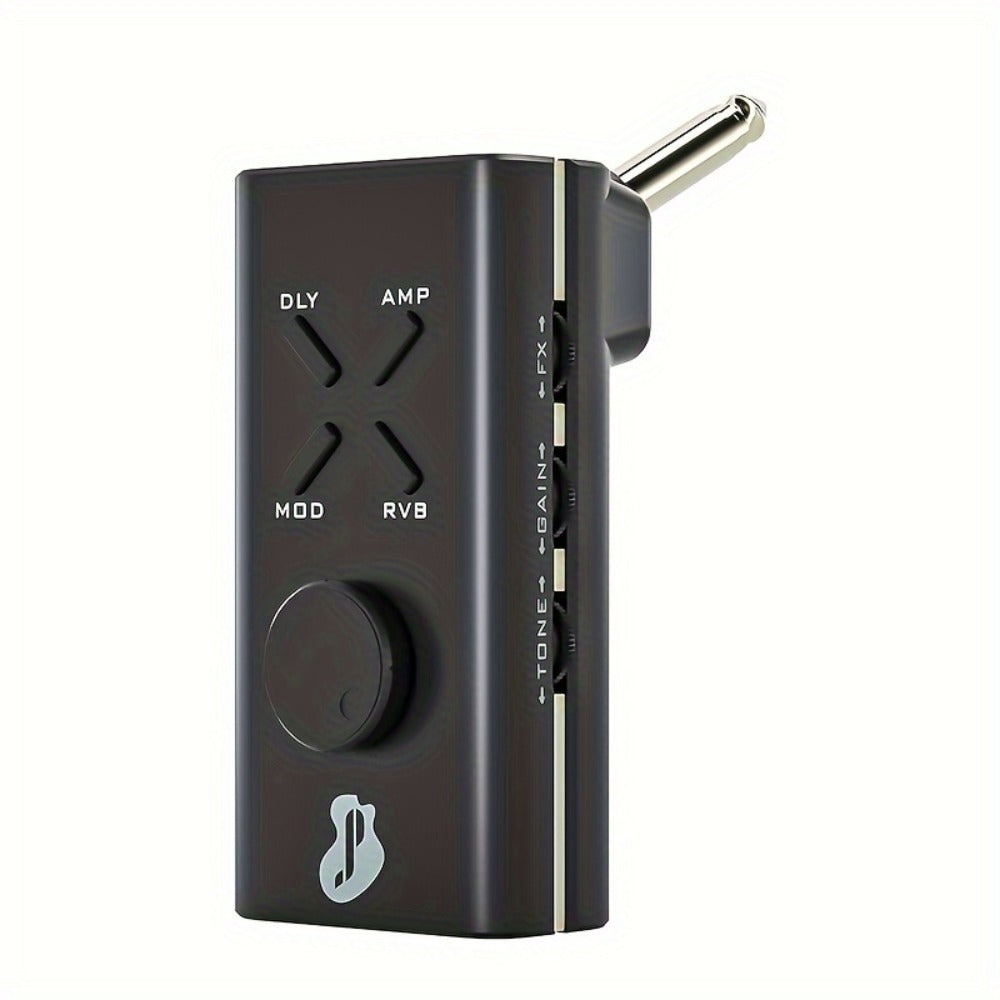 JUSTPRO Pocket Guitar Headphone Amp with 6 Amp Modules and 24 Guitar Effects, Mini USB Rechargeable Portable Plug-In Guitar Amplifier for Electric Guitar Silent Practice