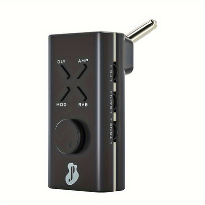 JUSTPRO Pocket Guitar Headphone Amp with 6 Amp Modules and 24 Guitar Effects, Mini USB Rechargeable Portable Plug-In Guitar Amplifier for Electric Guitar Silent Practice