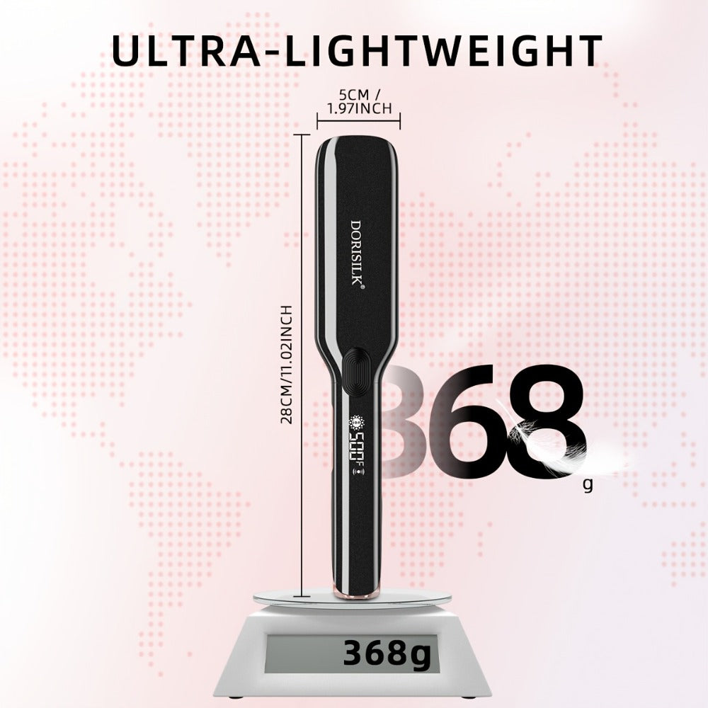 Plasma Ionic Hair Straightener Flat Iron 500°F with PTC Ceramic Oil Plates, LCD Display & 60-Min Auto Off — Frizz Control Professional Flat Iron for All Hair Types, 1" & 1.77" Plates