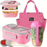 Pink - Lunch Box + Salad Cup + Meal Bag