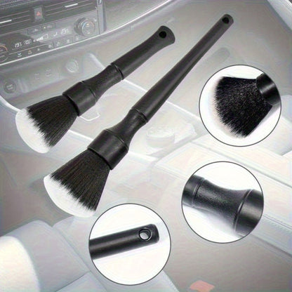 Car Interior Cleaning Brush Set – 5pcs Soft Bristle Detailing Brushes for Dashboard, Vents & Instrument Panel, Non-Shedding, Black