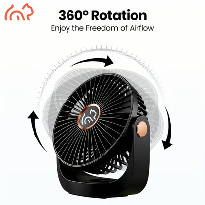 Portable USB Rechargeable Fan, 5-Speed Turbo Strong Wind Fan, Adjustable Hanging Vertical Fan for Wall, Desktop and Ceiling Mount, Fast Cooling Personal Fan for Home, Office and Outdoor Camping
