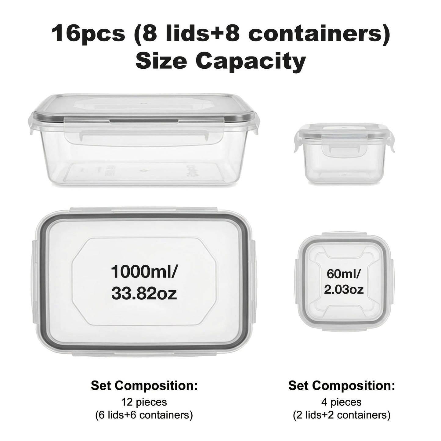 Food Storage Containers 16-, 28- or 48-Piece Pantry Set with Snap-On Lids, Labels and Markers