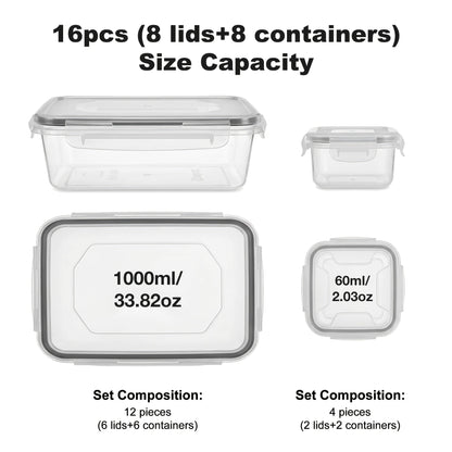 Food Storage Containers 16-, 28- or 48-Piece Pantry Set with Snap-On Lids, Labels and Markers