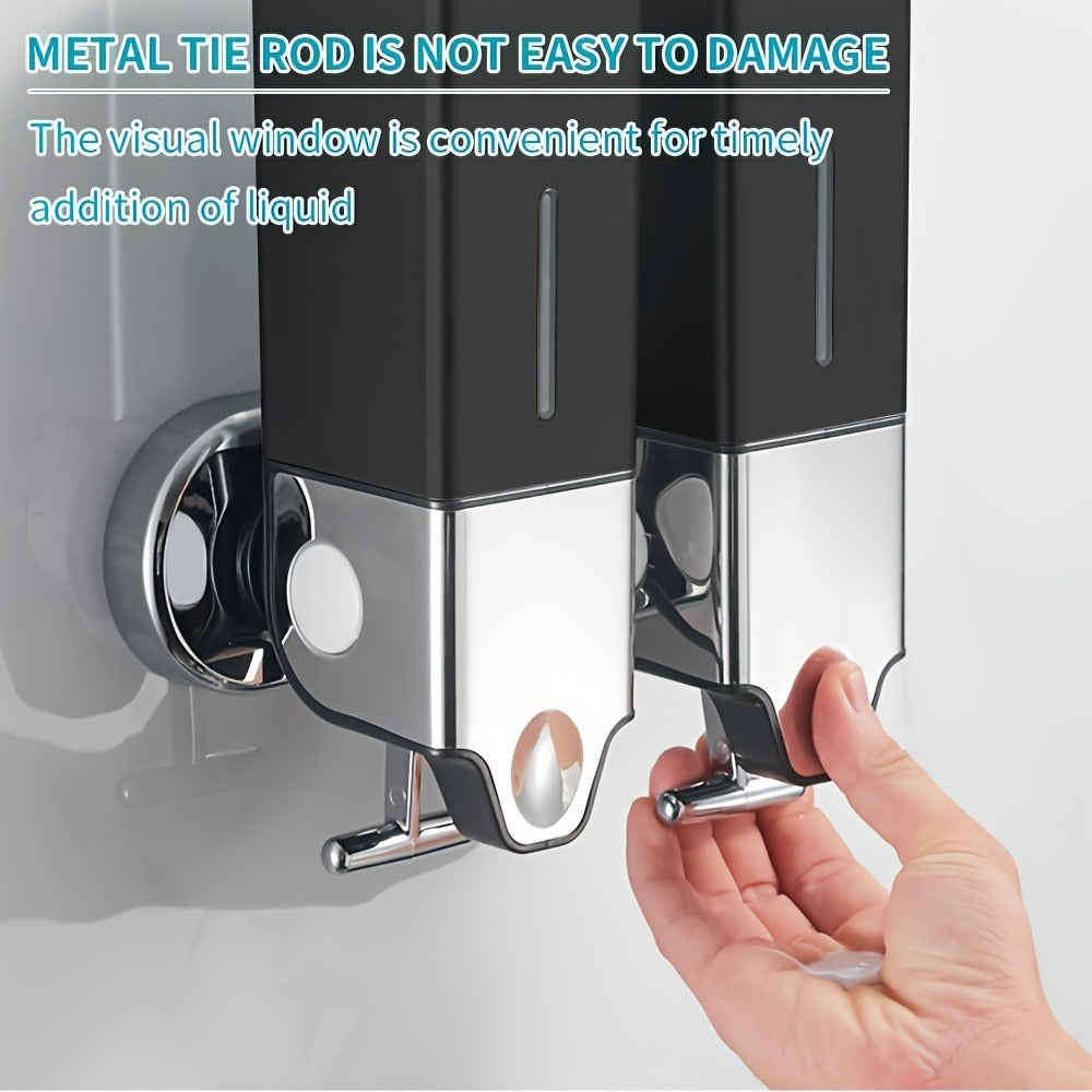 Three-Bottle Wall-Mounted Soap Dispenser Set with 16.91 oz 500 ml Source Capacity in Five Finish Options