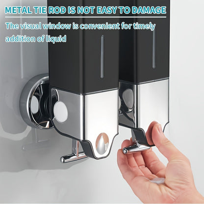 Three-Bottle Wall-Mounted Soap Dispenser Set with 16.91 oz 500 ml Source Capacity in Five Finish Options
