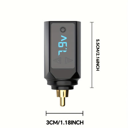 PS083 1200mAh RCA Tattoo Power Supply with LED Voltage Display, 3–12V Control and USB Charging