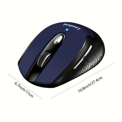 Six-Button 2.4 GHz Wireless Mouse with USB Receiver, Three DPI Levels and Blue or Gold Finish