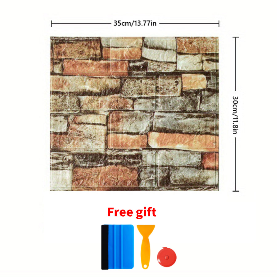 3D Peel and Stick Wood Grain Wallpaper Panels 50/100pcs - Self-Adhesive PVC Foam Wall Tiles