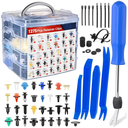 Car Body Fasteners Kit – Snap Rivets, Wing Expansion Screws & Willow Nails, Universal Automotive Retainer Clips for Car Body Panels, Bumpers & Trim (115 / 925 / 928 / 1275 pcs)