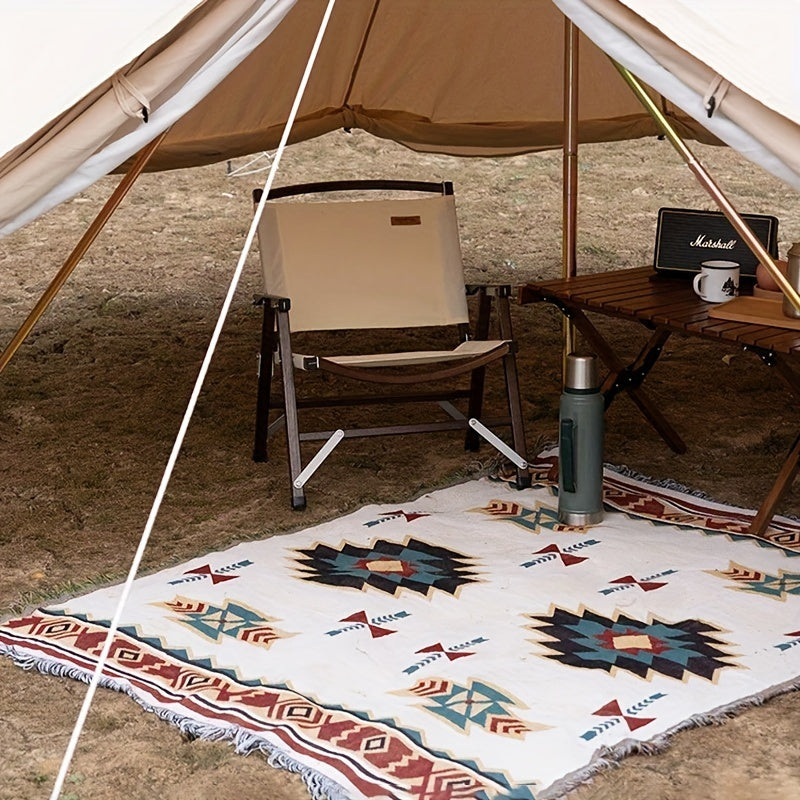 Sucre Pattern Outdoor Blanket in Protected 35.43-Inch Square or 35.4 x 70.9-Inch Rectangular Sizes