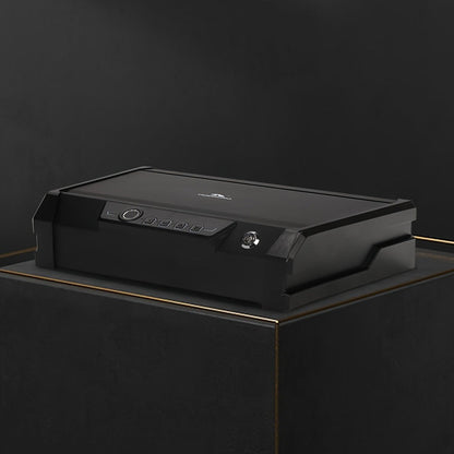 Biometric Pistol Safe with Fingerprint Reader, Digital Keypad, Auto-Open Lid, Interior Light and Mute Mode