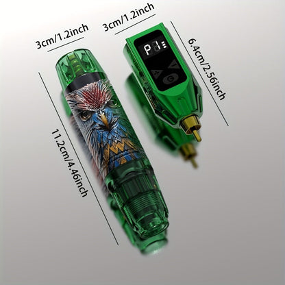 INKSOUL TM-91 Tattoo Kit with Rotary Pen, Detachable Wireless Power Module, 10 Cartridges and Accessories