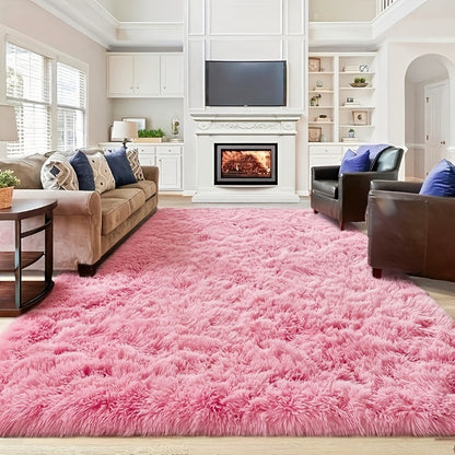 Gradient and Solid-Color Plush Shag Area Rug in 4 x 6, 5 x 8 or 6 x 9-Foot Checkout Options
