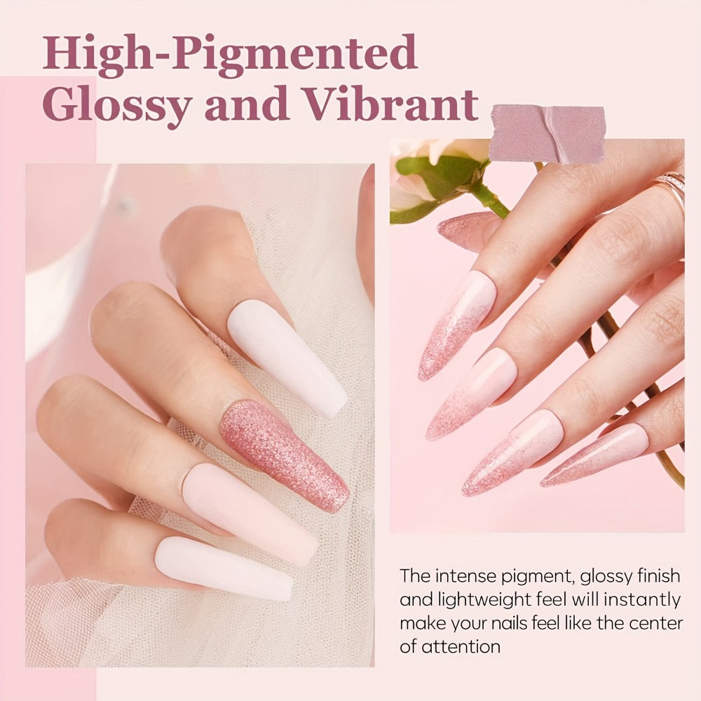 4-Color White & Nude Acrylic Powder Kit for 3D Nail Art — 10g Each All-Season Carving French Manicure Nail Extensions No Lamp Needed Salon Quality Home Use