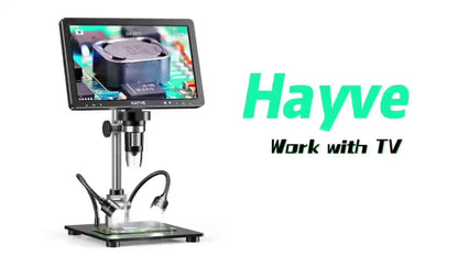DM12 10.1-Inch IPS Digital Microscope with Dual Side Lights and Extended Stand for Coin and Circuit Board Inspection