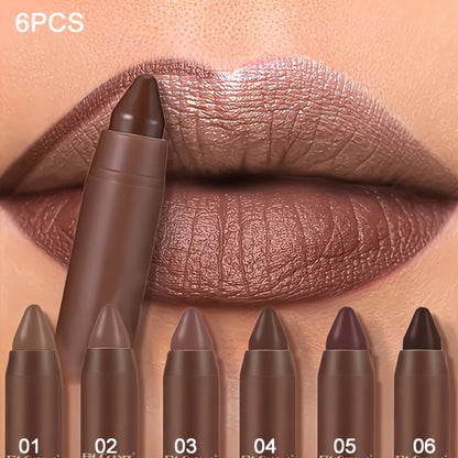 Full Coverage Matte Lipstick Set 6 Shades Waterproof Long-Lasting Non-Fading – Velvet Paste Formula Orange Brown Pink Purple Red Lip Color for All Skin Tones Daily Wear Gift Women