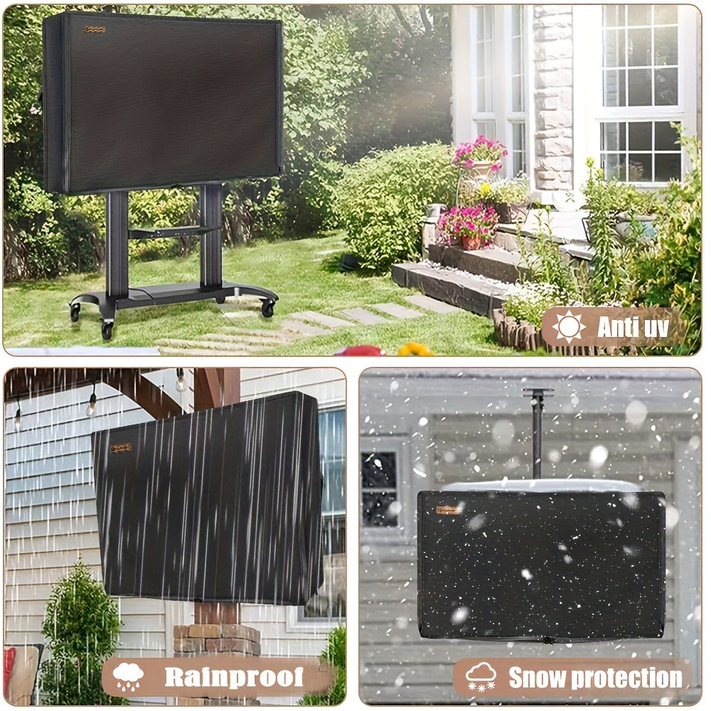 Black Television Cover with Roll-Up Front Panel for 30–32, 39–40, 43 or 48–50 Inch Screens
