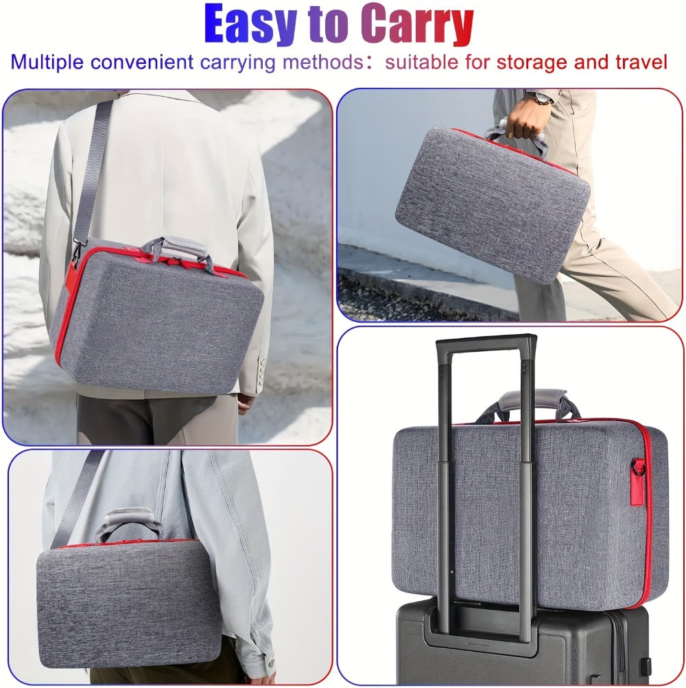 Structured Carrying Case Compatible with PS5 Slim Disc or Digital Consoles, Black or Gray with Shoulder Strap