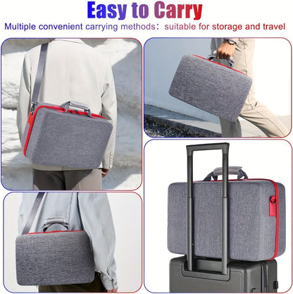 Structured Carrying Case Compatible with PS5 Slim Disc or Digital Consoles, Black or Gray with Shoulder Strap