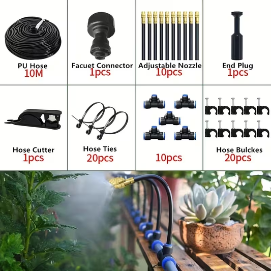 Drip Irrigation Kit Automatic Watering System Garden Sprinkler Misting Atomization Hose 5m–20m