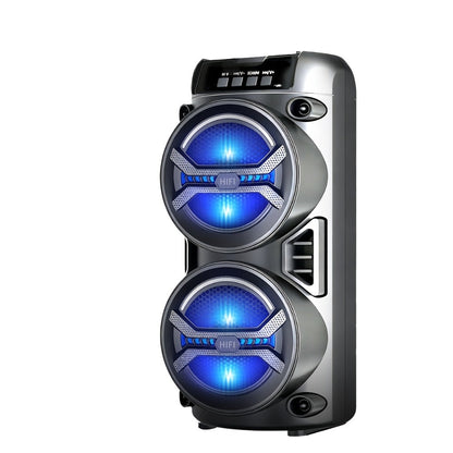 Portable Bluetooth Speaker 8000FM with Dual Illuminated Drivers, TWS, FM, USB, AUX and TF Playback
