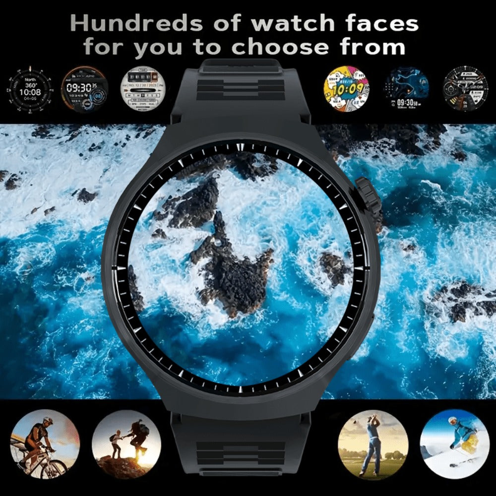 Round Smartwatch 2.01" Extra Large Screen with Wireless Calling, 100+ Sport Modes, Sleep Monitor Heart Rate, Built-in Games Weather Calculator Pedometer, Unisex Smart Watch for Men Women – Black Silver 5 Styles