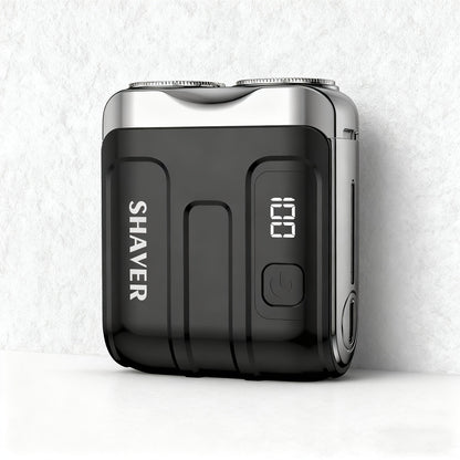 Electric Shaver Mini Dual-Head Rotary Razor with USB Charging, One-Button Control and Eleven Style Options