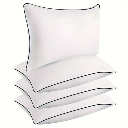 Hotel Quality Sleep Pillows Firm Support Cool-to-Touch Fiber Fill 2/4 Pack - Back Stomach Side Sleeper Pillow Set Soft Breathable Bed Pillows Standard Queen King Size