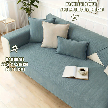 Sofa Cover Ribbed Chenille Stretch Panels with Non-Slip Design for 1 to 4 Seats, Armrests or Cushions