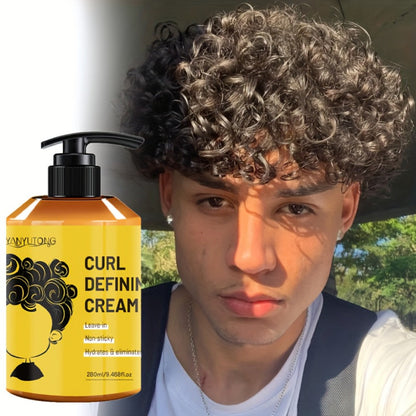 Curl Defining Cream with Argan Oil 280ml - Anti Frizz Moisturizing Long Lasting Hold Non-Greasy Hair Styling Cream for Wavy Curly Straight Hair Women Men Salon Quality Hairstyle