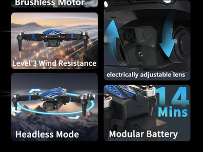 Foldable RC Drone with 2.8-Inch Screen Remote, Dual Cameras and 270-Degree Obstacle Sensor Mode