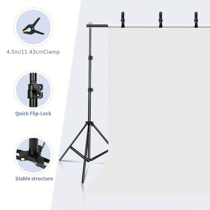 10x7ft Adjustable Backdrop Stand Kit for Photo Studio - Background Support System with 2 Stands, 4 Crossbars, 4 Clamps & Carry Bag for Photography, Video Shoots & Events